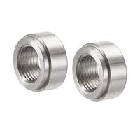 sourcing map Souder Raccord Bonde M16 Femelle Aluminium Alliage Tuyau Filetage Connecteur Argenté 2pcs