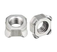 sourcing map soudez Écrous M10 Carré UNC Grossier Carbone Acier Machine Vis Argent Paquet de 20