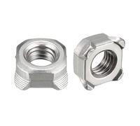 sourcing map soudez Écrous M8 Carré UNC Grossier Carbone Acier Machine Vis Argent Paquet de 10