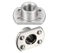 sourcing map soudez Écrous M8 Languette Base UNC Carbone Acier Machine Vis 4 Projection Argent 10Pcs