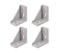 sourcing map Soufflet de support d'angle intérieur, 60 mm x 60 mm pour profil d'extrusion d'aluminium série 3030, 4 pièces (argent)