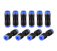 sourcing map Sourcingmap Lot de 10 raccords droits en plastique Bleu 4 mm