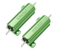 sourcing map Sourcingmap Lot de 2 résistances bobinées en aluminium 50 W 6,5 Ohm 5 % Vert