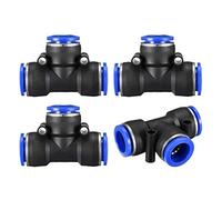 sourcing map Sourcingmap Lot de 4 raccords en T en plastique Bleu 16 mm