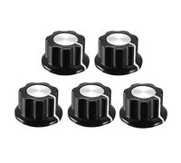 sourcing map Sourcingmap Lot de 5 boutons rotatifs pour haut-parleur Noir Diamètre 19 mm Diamètre 6,4 mm