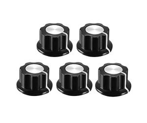 sourcing map Sourcingmap Lot de 5 boutons rotatifs pour haut-parleur Noir Diamètre 19 mm Diamètre 6,4 mm