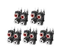 sourcing map Sourcingmap Lot de 5 connecteurs RCA femelles pour panneau de circuit imprimé Noir 6 broches