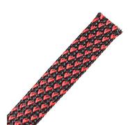 sourcing map Sourcingmap Manchon de câble extensible en PET Noir et rouge 4,5 m à 12 mm