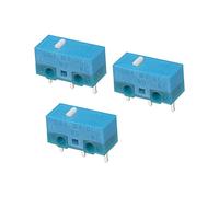 sourcing map Souris Micro Changer 0,74N 2000w Temps 3 Broches Bleu Basculer Arbre Blanc Coquille Micro Interrupteurs Réparation Remplacement pour Jeu Souris 3 Pcs