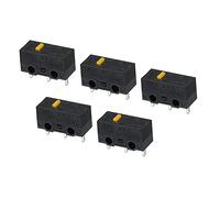 sourcing map Souris Micro Changer 0,74N 800W Temps 3 Broches Jaune Basculer Arbre Noir Coquille Micro Interrupteurs Réparation Remplacement pour Jeu Souris 5 Pcs