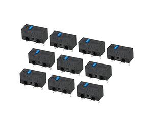 sourcing map Souris Micro Changer 0,78N 1000W Temps 3 Broches Bleu Basculer Arbre Noir Coquille Micro Interrupteurs Réparation Remplacement pour Jeu Souris 10 Pcs