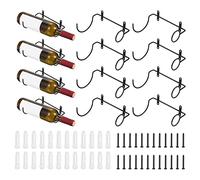 sourcing map Spirale Vin Mur Support 12 pcs, Métal Vin Bouteille Présentoir Support, Vin Bouteilles Présentoir Mur Rangement Étagère -pour Maison Cuisine Bar Mur ornementation Noir Droite