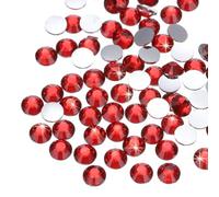 sourcing map SS16 Lot de 16 000 strass en résine à dos plat non thermocollants pour loisirs créatifs, gobelets, vêtements, maquillage, nail art - Rouge clair - 4 mm