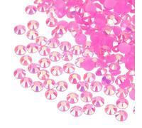 sourcing map SS16 Lot de 6 000 strass à dos plat en résine non thermocollante pour loisirs créatifs, gobelets, vêtements, maquillage et nail art Rose vif 4 mm