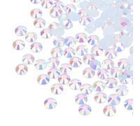 sourcing map SS16 Lot de 6 000 strass à dos plat en résine non thermocollante pour loisirs créatifs, gobelets, vêtements, maquillage, nail art - Blanc brillant