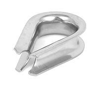 sourcing map Stainless Steel 20mm 3/4" Standard Wire Rope Cable Thimbles Silver Tone