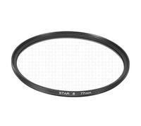 Sourcing Map Starburst Star Filtre d'objectif en aluminium et verre optique Noir 77 mm
