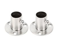 sourcing map Support bride tige penderie Habit embase femelle Armoire acier inox 2pcs 16mm Dia