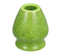 sourcing map Support de fouet à thé à matcha en céramique de 65 mm - Support traditionnel pour fouet à matcha japonais en bambou - Accessoires de service à thé, vert foncé