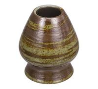 sourcing map Support de fouet à thé à matcha en céramique de 69 mm - Support traditionnel pour fouet à matcha japonais en bambou - Accessoires pour service à thé, marron