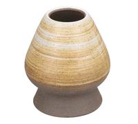 sourcing map Support de fouet à thé à matcha en céramique de 69 mm - Support traditionnel pour fouet à matcha japonais en bambou - Accessoires de service à thé, marron kaki