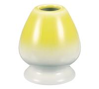 sourcing map Support en céramique pour fouet à matcha de 70 mm - Support traditionnel pour matcha - Accessoires de service à thé - Gris et jaune