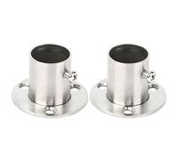 sourcing map Support tige penderie Armoire Habit embase femelle support Armoire acier inox 2pcs 22mm Dia