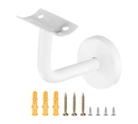 sourcing map Supports de main courante en acier inoxydable, support de rampe d'escalier incurvé de 7,6 cm pour rail rond avec vis de montage pour rampe d'escalier, blanc