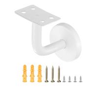 sourcing map Supports de rampe en acier inoxydable, support de rampe d'escalier plat de 6,1 cm, support de rail d'escalier pour rail carré avec vis de montage pour garde-corps d'escalier, blanc