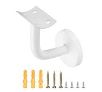 sourcing map Supports de rampe en acier inoxydable, support de rampe incurvé de 6,1 cm, support de rail d'escalier pour rail rond avec vis de montage pour rampe d'escalier, blanc