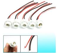 SOURCING MAP T10 Douille ampoule feux W5W Support de feux de voiture Connecteur de faisceau de fils Blanc 5Pcs