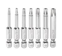 sourcing map T10-T40 Étoile 5 Point Tournevis Embout Ensemble 1/4" Hexagonal Tige 2" Longueur Magnétique Sécurité Torx Tête Vis Embout électriques Outil
