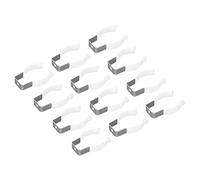 sourcing map T10 U Clips Support Console pour LED Lumière Ampoule Montage Console Inox Acier Fluorescent Tube Support Tuyau Pinces, Blanc Paquet de 12