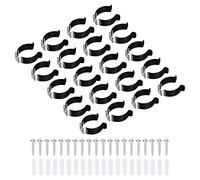 sourcing map T10 U Clips Support Console pour LED Lumière Ampoule Montage Console Support Inox Acier Fluorescent Tube Support Vis Tuyau Pinces, Noir Paquet de 20