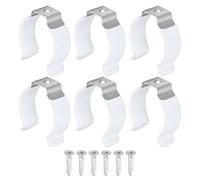 sourcing map T10 U Clips Support Support pour LED Lumière Ampoule Montage Support Support Inox Acier Fluorescent Tube Support avec Vis Paquet de 6