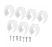 sourcing map T5 U Clips Support Console Fluorescent Tube Lumière Fixture Plastique Tuyau Pinces avec Vis pour LED Ampoules Plafonnier Lampe Blanc Coffret de 20