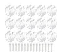 sourcing map T5 U Clips Support Support pour LED Lumière Ampoule Montage Support Support Plastique Fluorescent Tube Support avec Vis, Transparent Paquet de 15