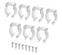 sourcing map T6 U Clips Support Console Fluorescent Tube Lumière Fixture Plastique Tuyau Pinces avec Vis pour LED Ampoules Plafonnier Lampe Coffret de 20