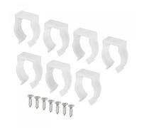 sourcing map T6 U Clips Support Console Fluorescent Tube Lumière Fixture Plastique Tuyau Pinces avec Vis pour LED Ampoules Plafonnier Lampe Blanc Coffret de 10