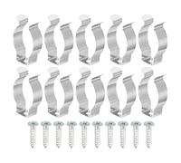 sourcing map T8 Clips Support Cintre Fluorescent Tube Lumière Fixture Support Pinces avec Vis pour LED Ampoules Plafond Lampe, Inox Acier Paquet de 10