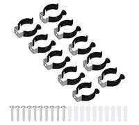 sourcing map T8 U Clips Support Console pour LED Lumière Ampoule Montage Console Support Inox Acier Fluorescent Tube Support Vis Tuyau Pinces, Noir Paquet de 10