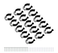 sourcing map T8 U Clips Support Console pour LED Lumière Ampoule Montage Console Support Inox Acier Fluorescent Tube Support Vis Tuyau Pinces, Noir 15Pcs