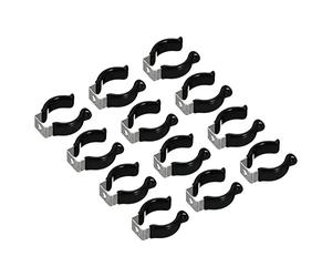 sourcing map T8 U Clips Support Console pour LED Lumière Ampoule Montage Console Support Inox Acier Fluorescent Tube Support Tuyau Pinces, Noir Paquet de 12