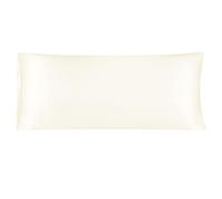 sourcing map Taie de Traversin Housse de Traversin Taie d'Oreiller Corps en Satin Soyeux pour Cheveux Peau Résistant au lavage Crème 51x122cm