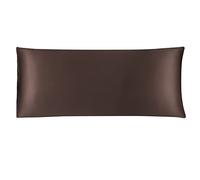 sourcing map Taie de Traversin Housse de Traversin Taie d'Oreiller Corps en Satin Soyeux pour Cheveux Peau Résistant au lavage marron 51x122cm