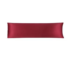 sourcing map Taie de Traversin Housse de Traversin Taie d'Oreiller Corps en Satin Soyeux pour Cheveux Peau Résistant au lavage Vin rouge 51x183cm