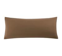 sourcing map Taie de Traversin Housse de Traversin Taie d'oreiller en Microfibre Douce Tissage pour Polyester 90g/m2 Fermeture éclair Café 51x152cm
