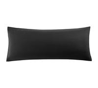 sourcing map Taie de Traversin Housse de Traversin Taie d'oreiller en Microfibre Douce Tissage pour Polyester 90g/m2 Fermeture éclair Noir 51x152cm
