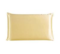 sourcing map Taie d'oreiller en 100% Soie de Mûrier Naturelle 19 Momme Fermeture éclair Cachée pour Cheveux Peau 51 x 76 cm champagne