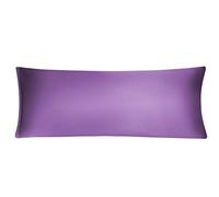 sourcing map Taie d'oreiller Taie de Traversin Housse de traversin Corps Longue en Satin Soyeux Fermeture Eclair pour Cheveux Peau Violet 21"x54"